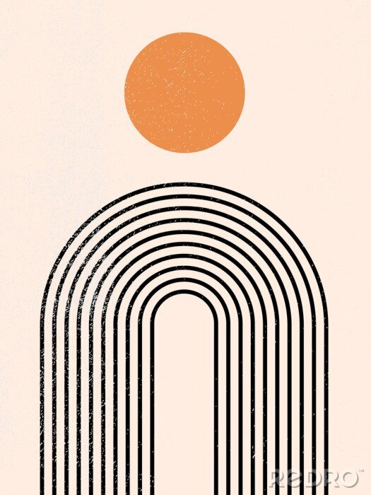 Poster Boho Abstraktion mit Sonnenmotiv