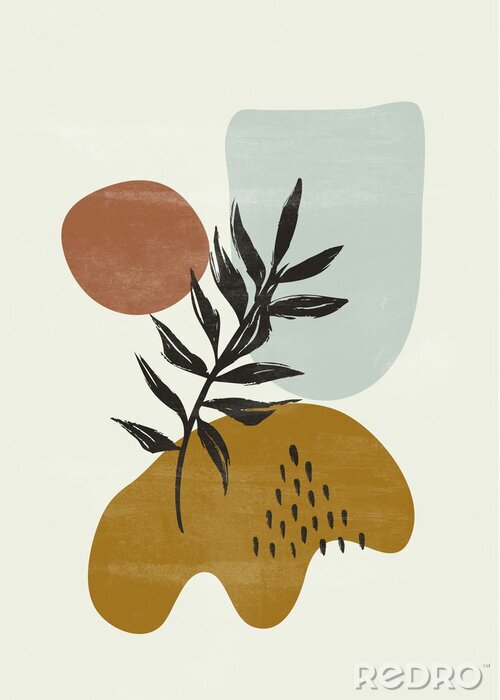 Poster Boho Komposition im minimalistischen Stil