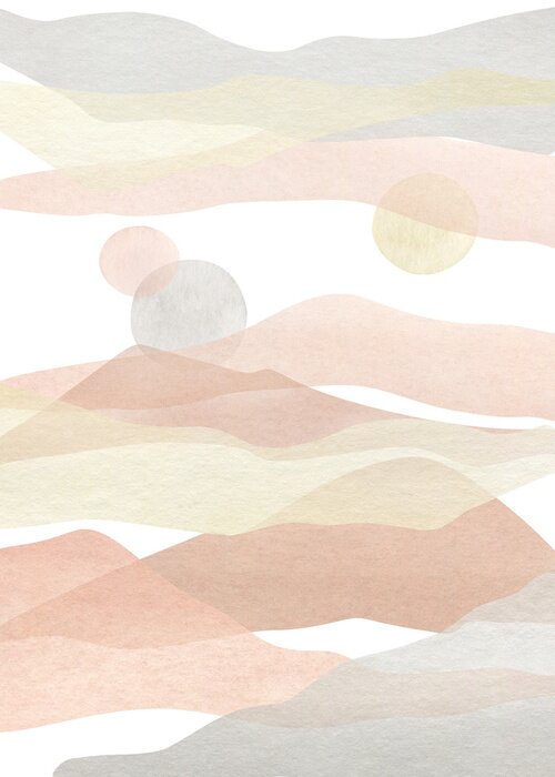 Poster Boho-Komposition mit malerischer Landschaft