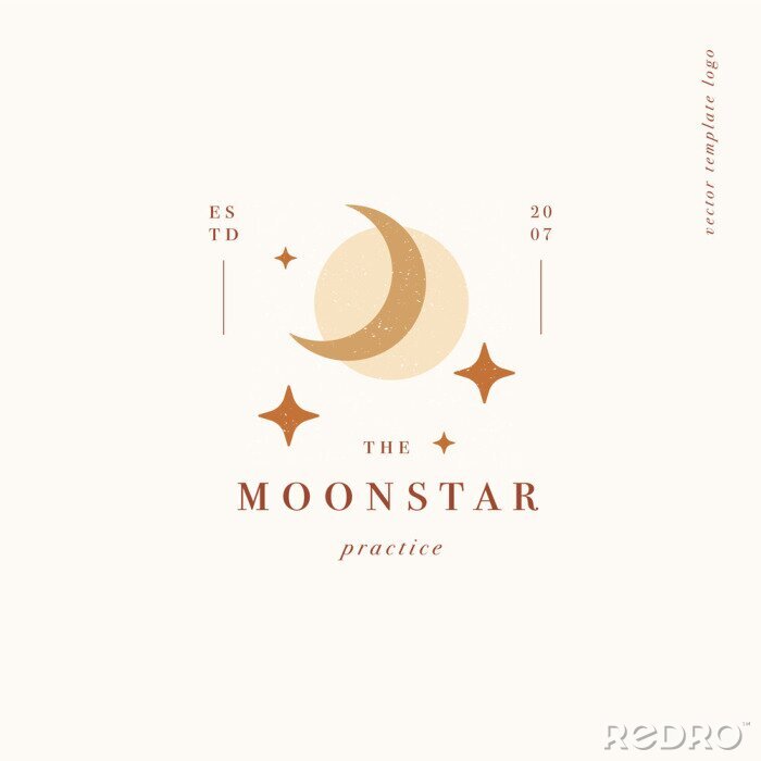 Poster Boho Komposition mit Mond