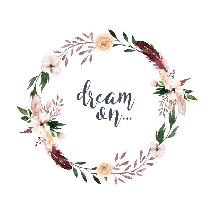 Poster Boho Kranz mit Aufschrift