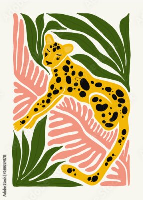 Poster Boho-Leopardenmuster