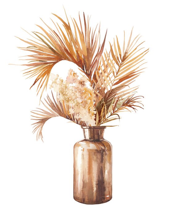 Poster Boho-Strauß aus getrockneten Pflanzen