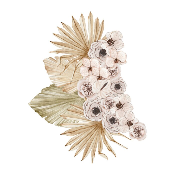 Poster Boho-Strauß mit Orchideen