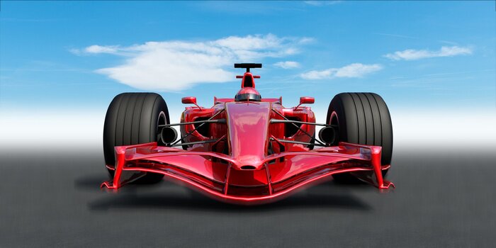 Poster Bolid F1 in Wolken