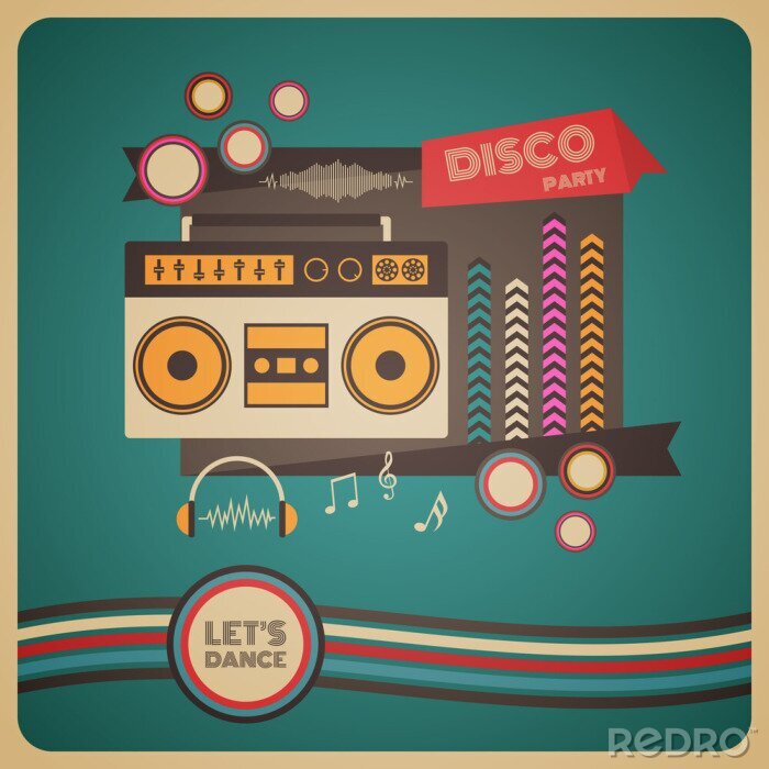 Poster Boombox-Disco-Parteiplakat