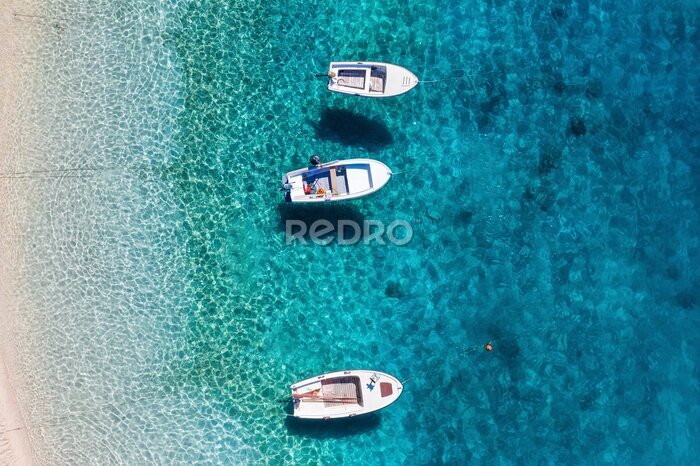 Poster Boote im blauen Meer