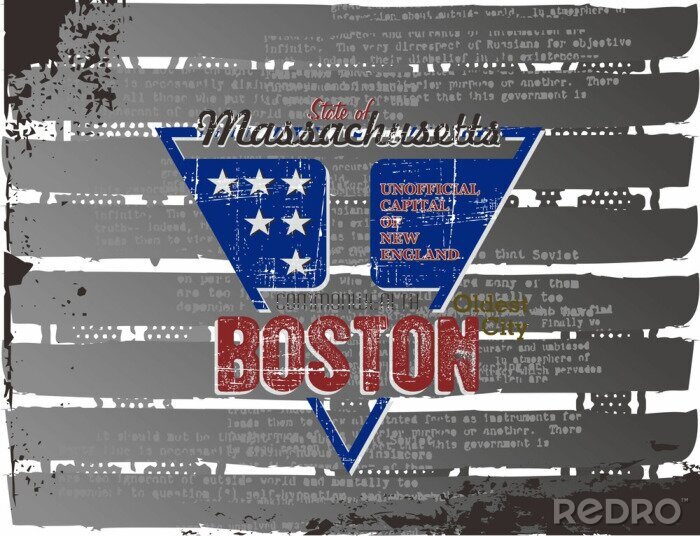 Poster Boston, Massachussets, Amerika