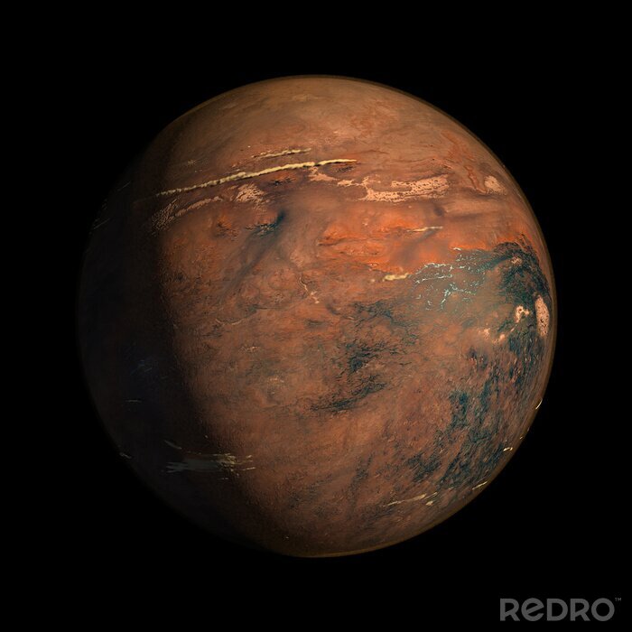 Poster Braun-schwarzer Planet realistische Grafik