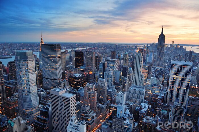 Poster Breitwand-Sonnenuntergang in New York City