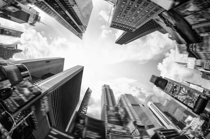 Poster Breitwand-Wolkenkratzer von unten