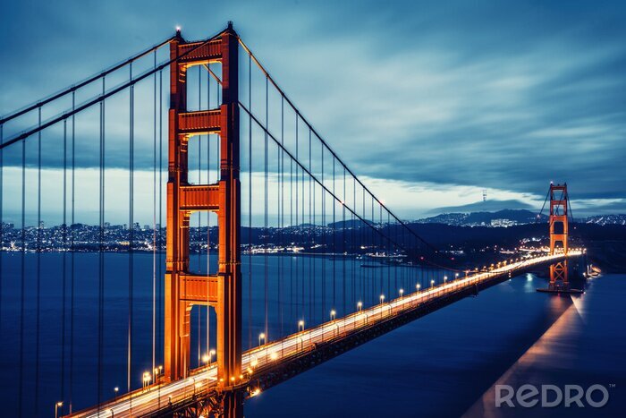 Poster Breitwandblick auf Golden Gate Bridge