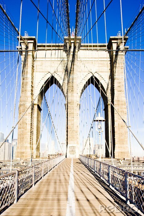 Poster Brooklyn Bridge am sonnigen Tag