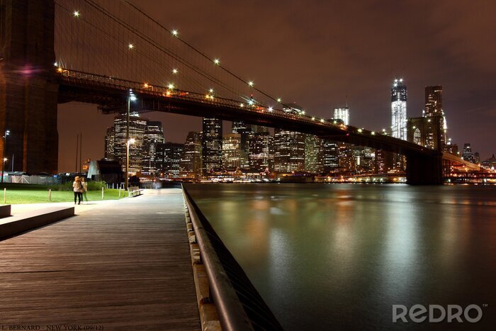 Poster Brooklyn Bridge bei Nacht
