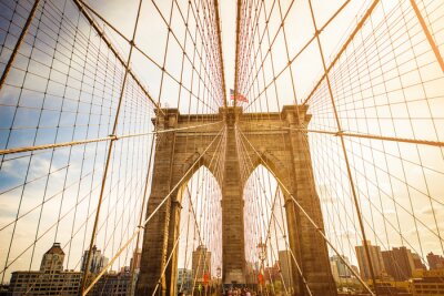Poster Brooklyn Bridge im Sonnenlicht