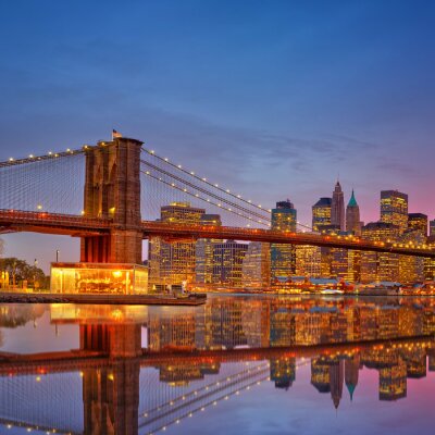 Brooklyn Bridge und Manhattan