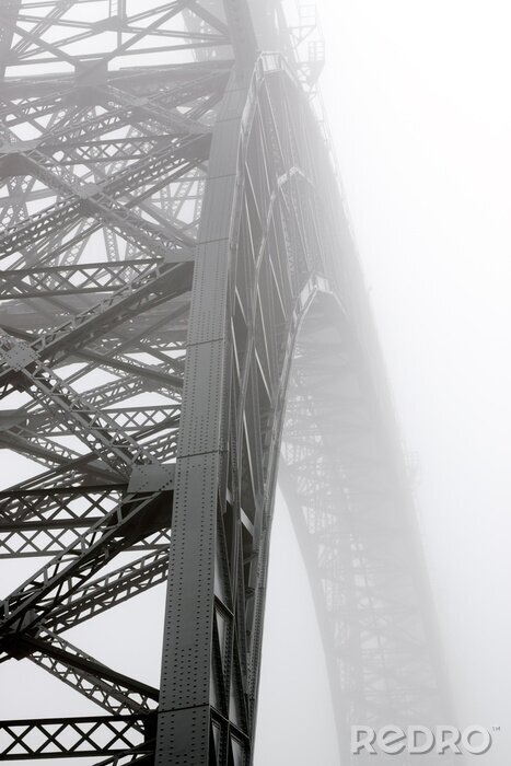 Poster Brücke im Nebel Vintage