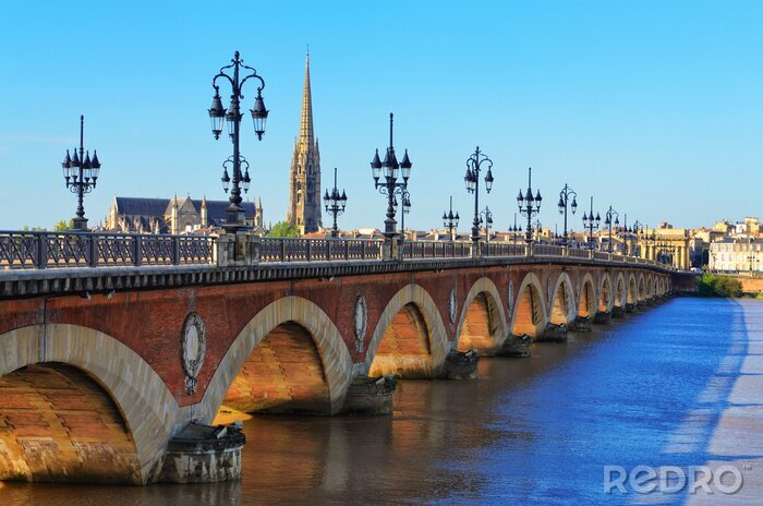 Poster Brücke in Bordeaux