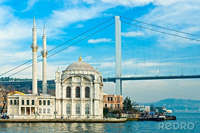 Poster Brücke in der türkischen Stadt