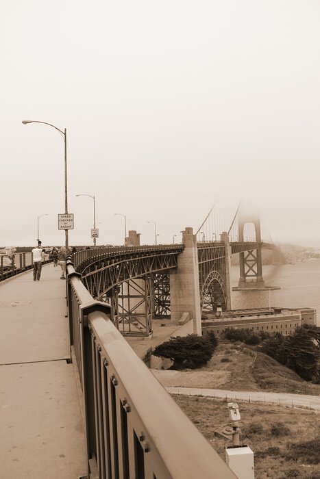 Poster Brücke mit den Augen eines Passanten gesehen