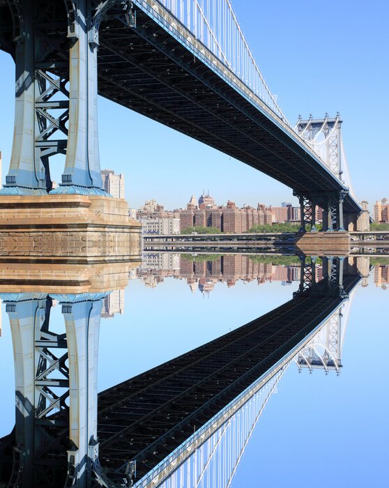 Poster Brücke und Gebäude von New York City