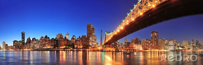 Poster Brücke und Panorama von New York City