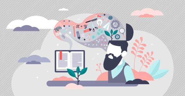 Poster Buchwissen als Symbol