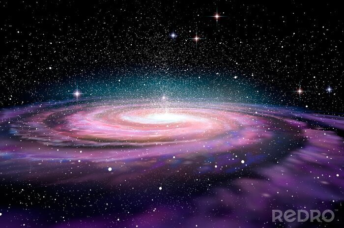 Poster Bunte 3D-Galaxie