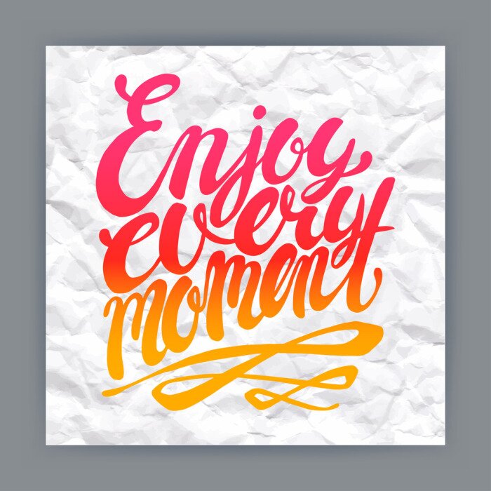 Poster Bunte Aufschrift auf einem zerknitterten Taschentuch