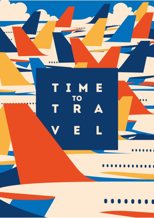 Poster Bunte Flugzeuge am Himmel