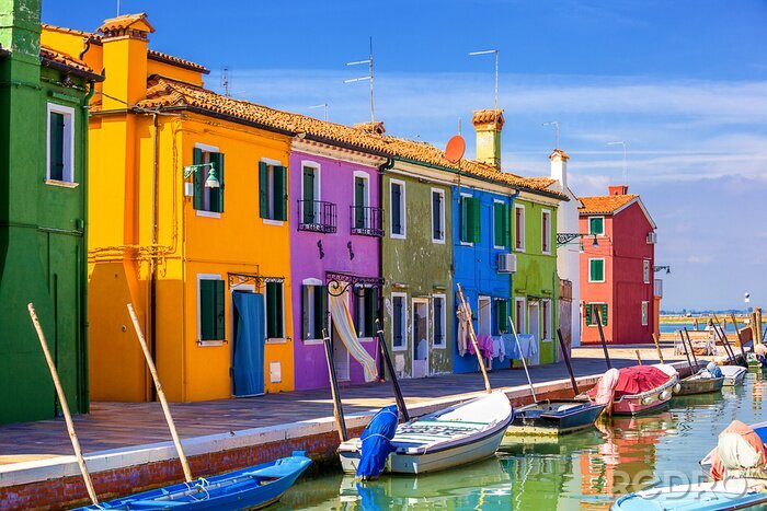 Poster Bunte Häuser in Venedig