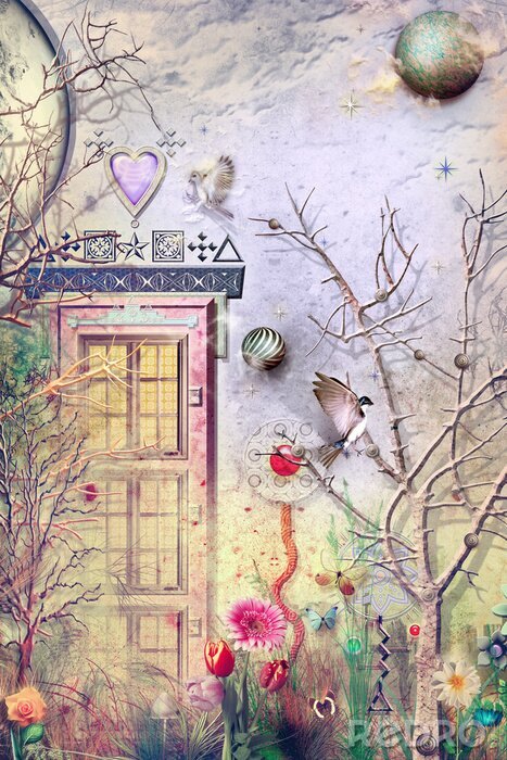 Poster Bunte Illustration im Fantasy-Stil