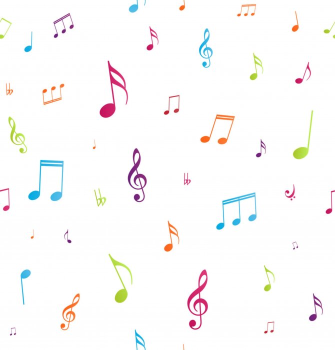 Poster bunte Musiknoten nahtloses Muster