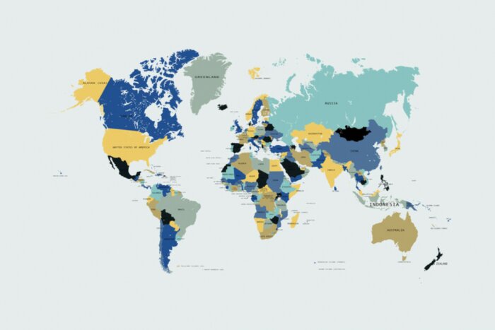Poster Bunte politische Karte