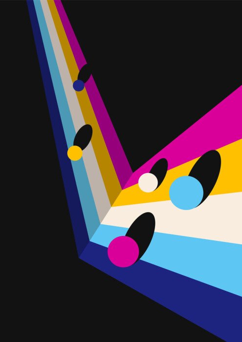 Poster Bunte Retro-Abstraktion