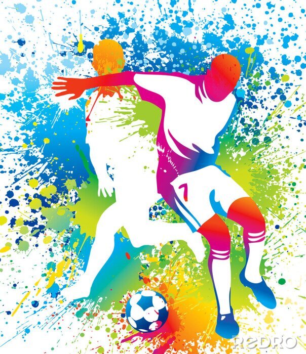 Poster Bunte Spielersilhouetten