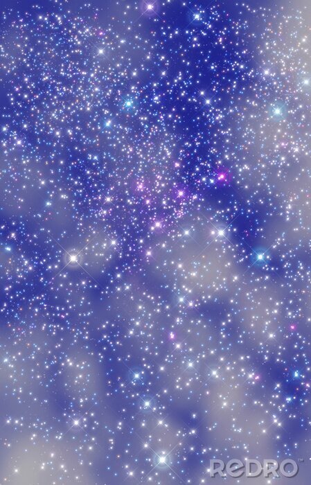 Poster Bunte Sterne auf Milchstraße