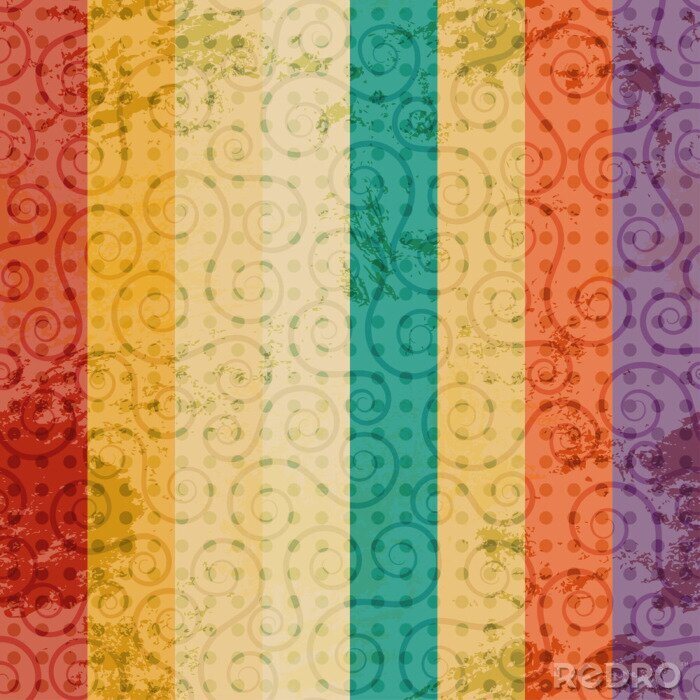 Poster bunte Streifen Retro