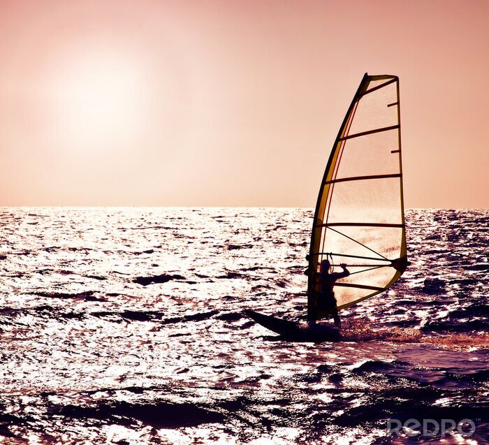 Poster Bunter Windsurfing-Sport