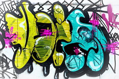 Fototapete Buntes Graffiti auf weißem Hintergrund