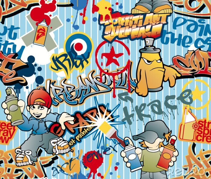 Poster Buntes Graffiti grafisch