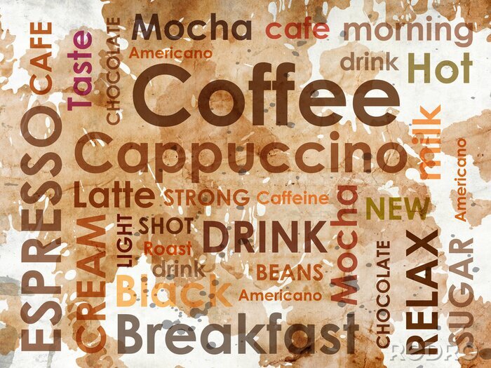 Poster Buntes Motiv mit Kaffeeflecken