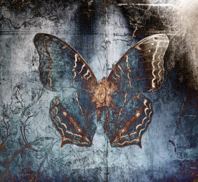 butterfly metal blue 