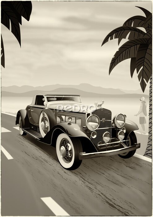 Poster Cadillac in Sepia