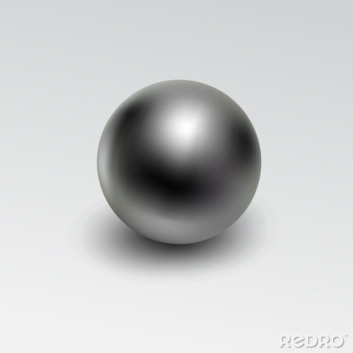 Poster Chromkugel auf weißem Hintergrund