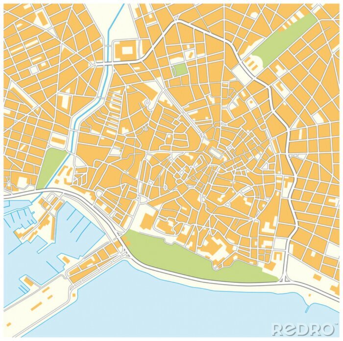 Poster Cityplan Palma de Mallorca (Mallorca)