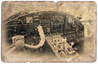 Cockpit eines Flugzeugs Vintage