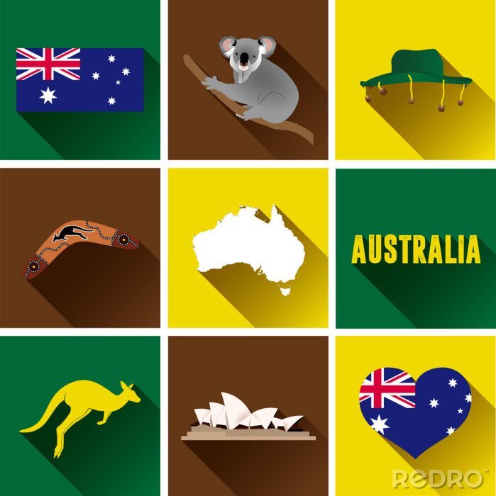 Poster Collage aus australischen Motiven