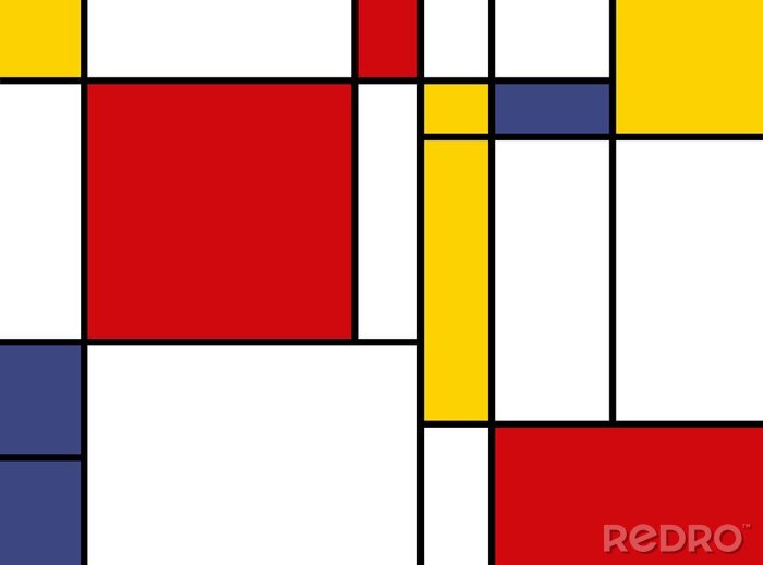 Poster colorful rectangles; mondrian style