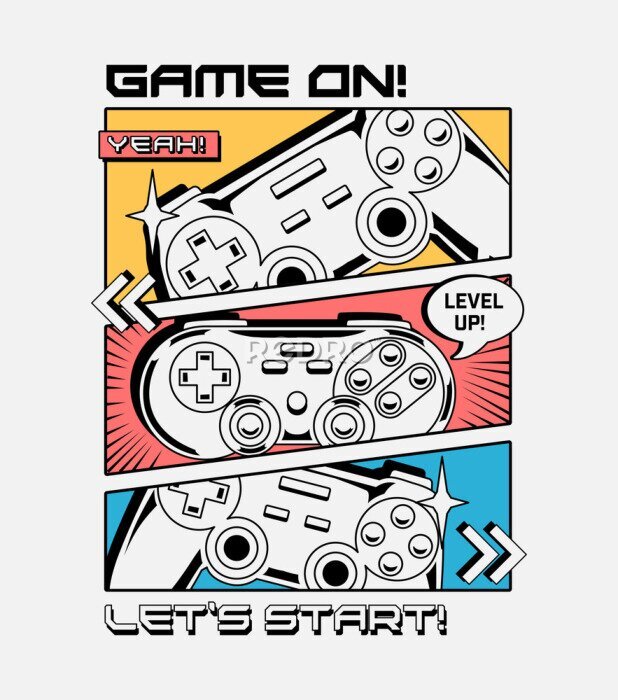 Poster Comic-Muster für einen Gamer